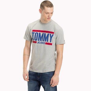 Tommy Hilfiger pánské šedé tričko Essential - S (38)